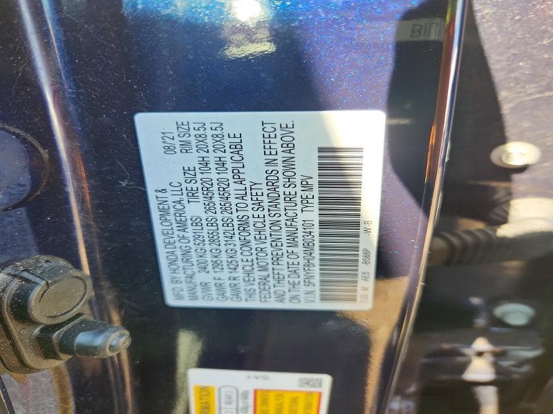 2021 HONDA PASSPORT ELITE 12