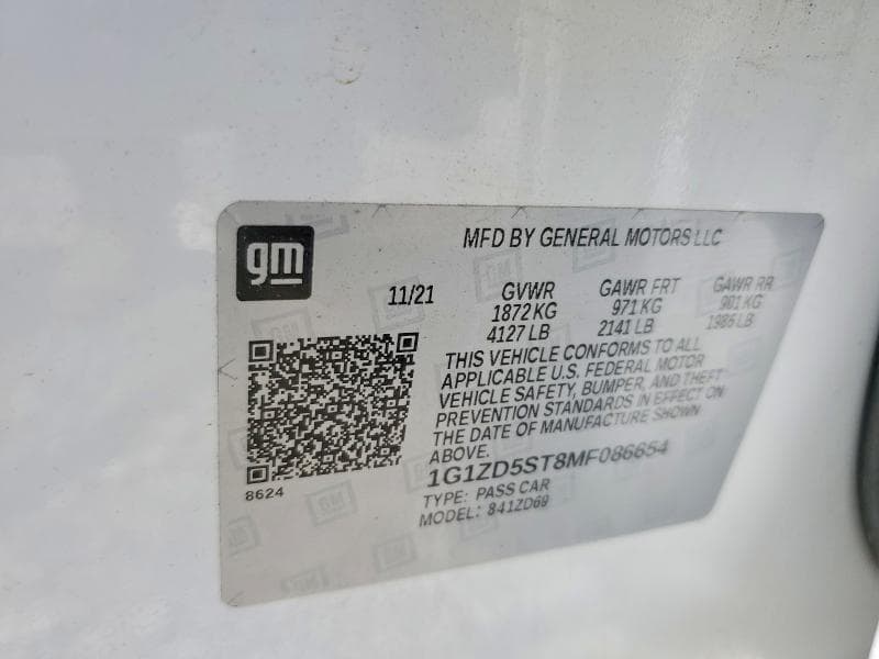 2021 CHEVROLET MALIBU LT 12
