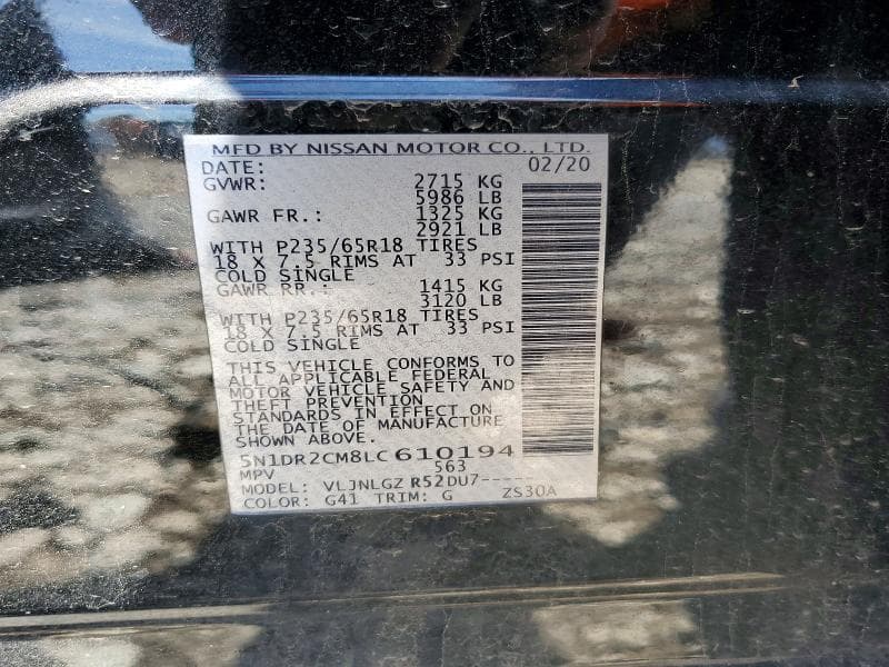 2020 NISSAN PATHFINDER SL 14