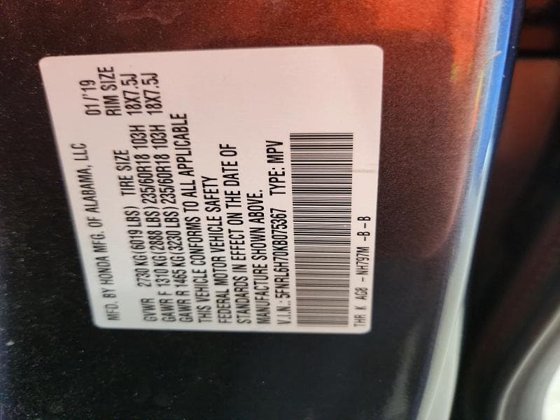 2019 HONDA ODYSSEY EXL EXL 13