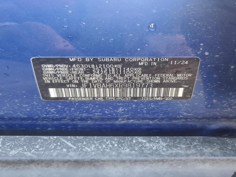 2024 SUBARU WRX PREMIUM 12