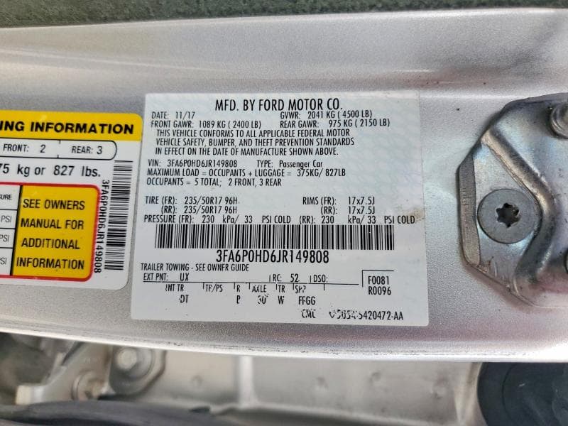 2018 FORD FUSION SE 13