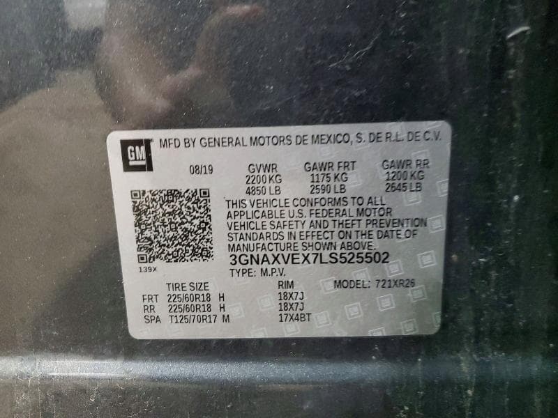 2020 CHEVROLET EQUINOX LT LT 12