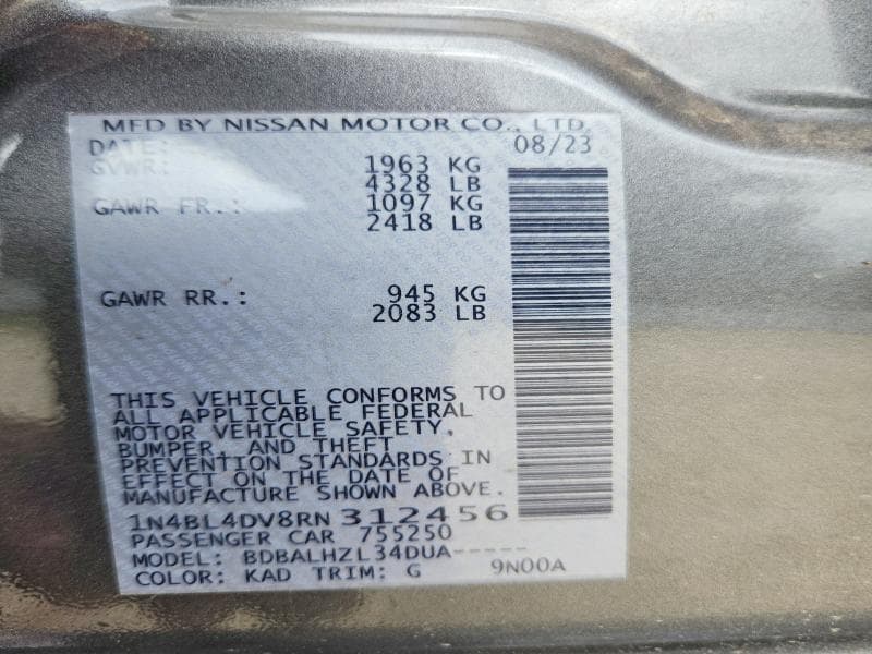 2024 NISSAN ALTIMA SV 12