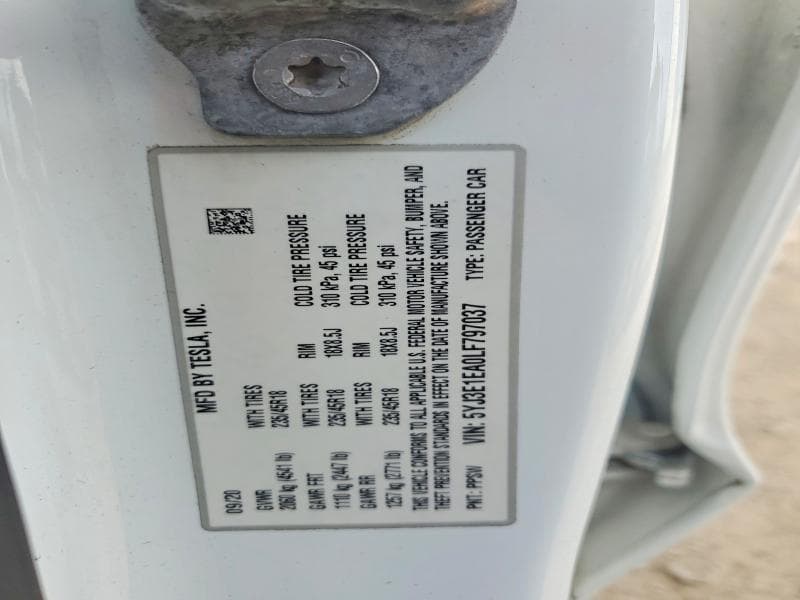 2020 TESLA MODEL 3 12