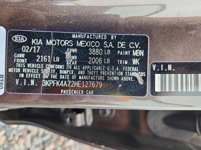 2017 KIA FORTE LX LX 12