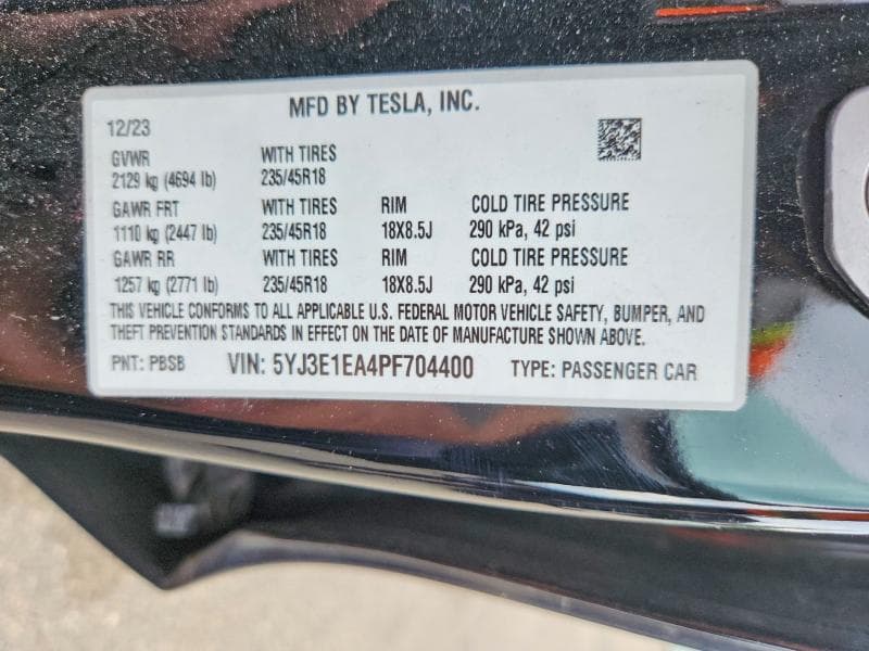 2023 TESLA MODEL 3 12