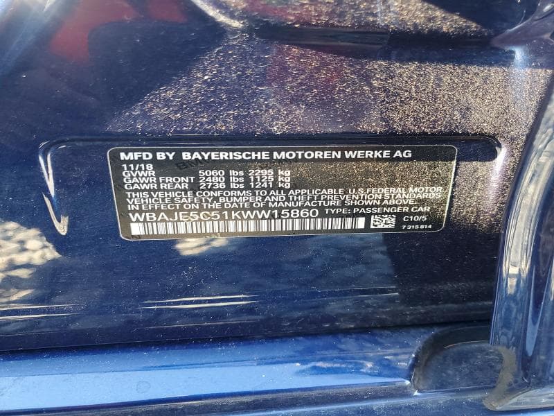 2019 BMW 540 I 12