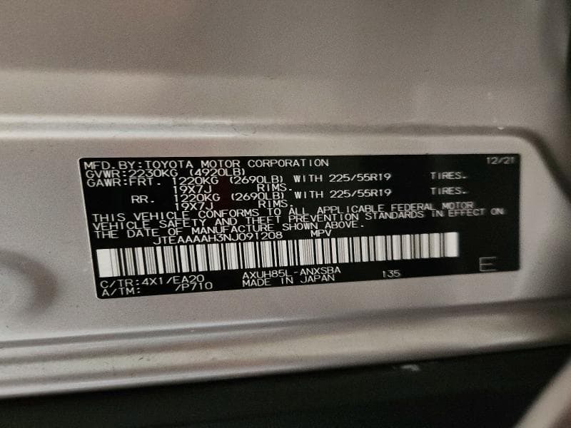 2022 TOYOTA VENZA LIMITED 13