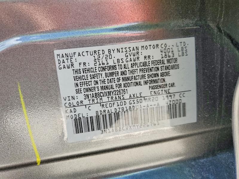 2021 NISSAN SENTRA SV 12