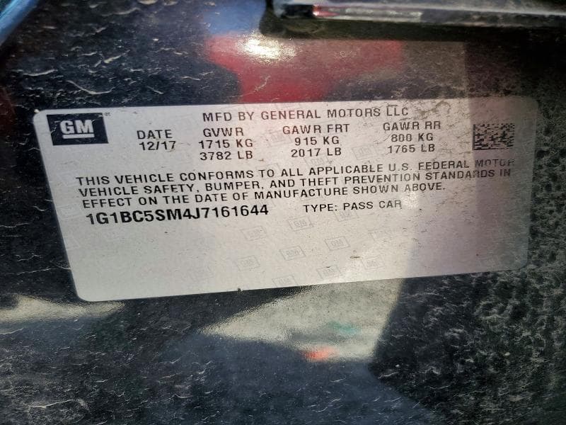 2018 CHEVROLET CRUZE LS 12
