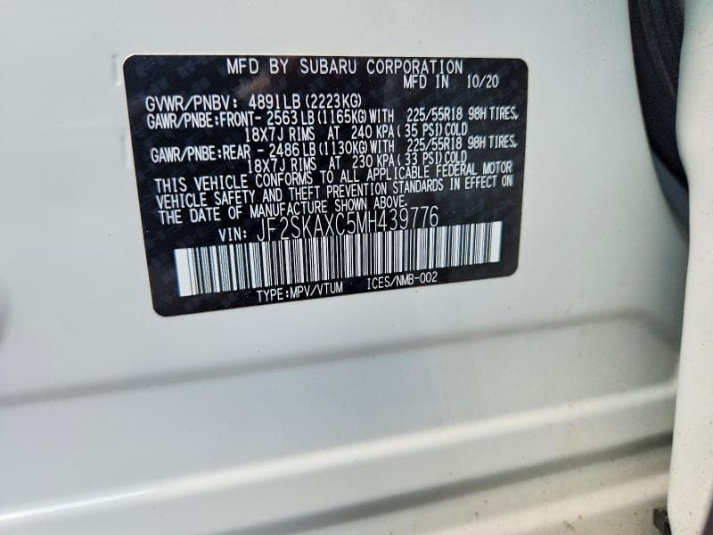 2021 SUBARU FORESTER TOURING 13