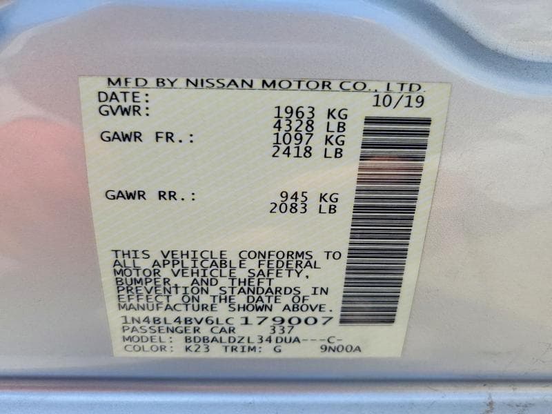 2020 NISSAN ALTIMA S 13