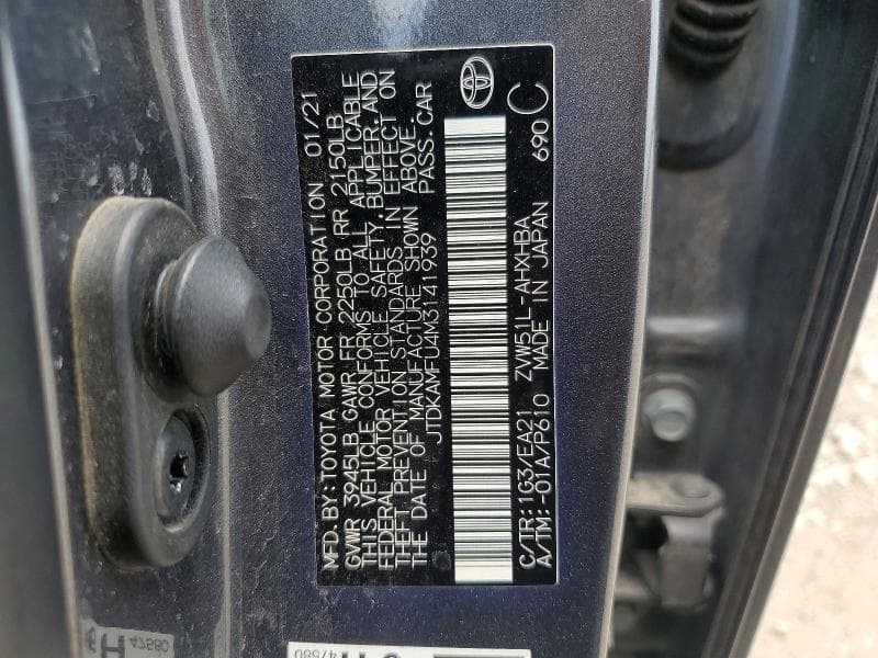 2021 TOYOTA PRIUS LIMITED 13