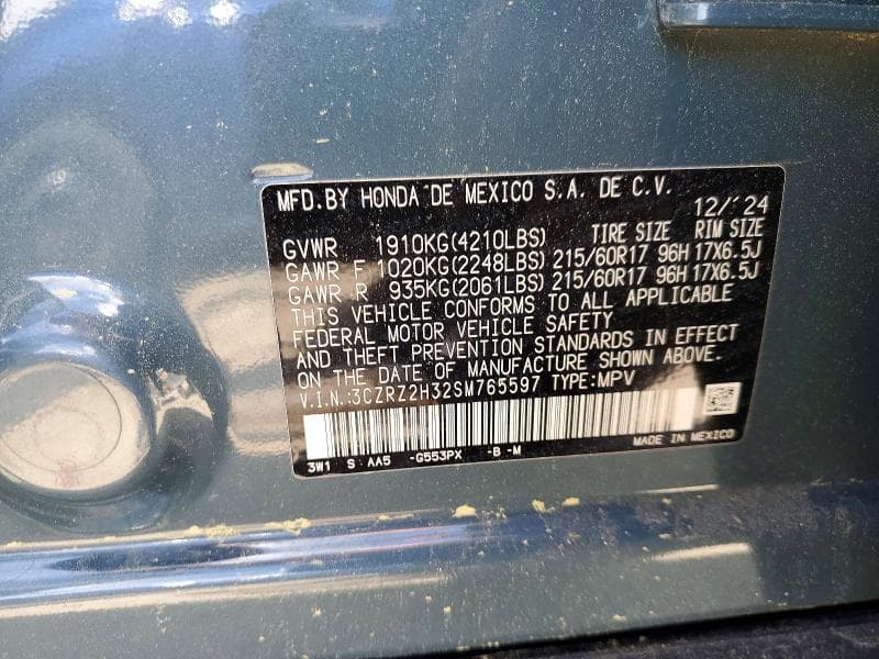 2025 HONDA HR-V LX LX 14