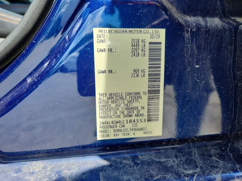 2020 NISSAN ALTIMA SR 13
