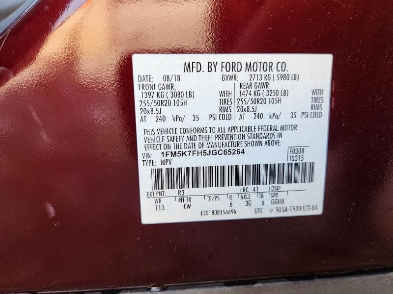 2018 FORD EXPLORER LIMITED 13