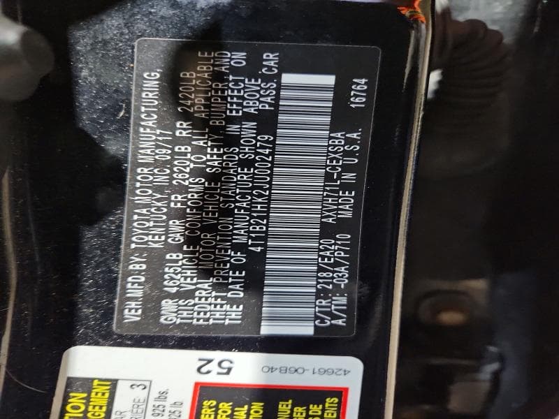 2018 TOYOTA CAMRY HYBRID SE SE 12