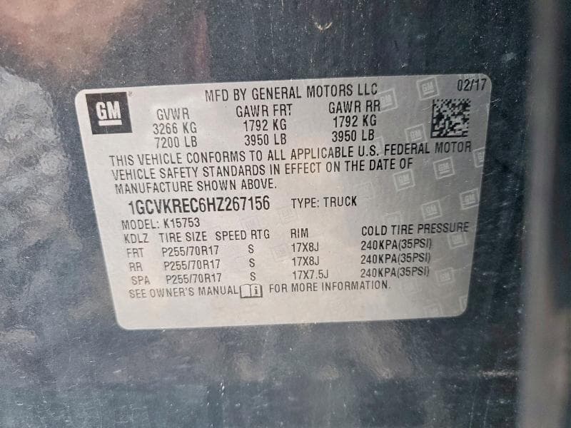 2017 CHEVROLET SILVERADO K1500 LT 12