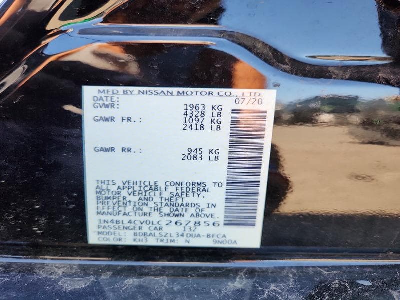 2020 NISSAN ALTIMA SR 12