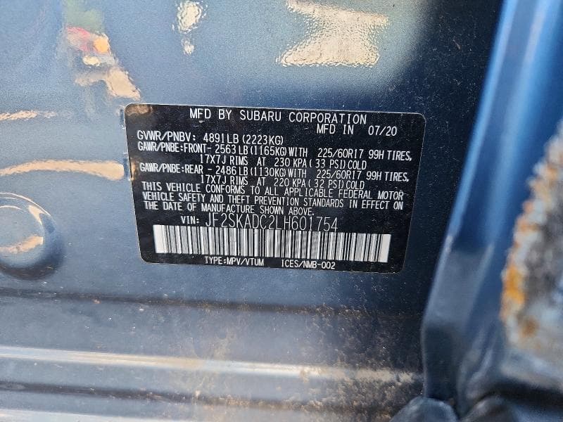 2020 SUBARU FORESTER 14
