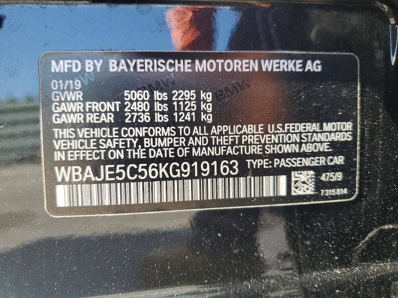 2019 BMW 540 I 12