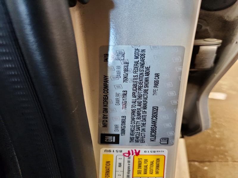 2019 CHEVROLET SPARK LS LS 12