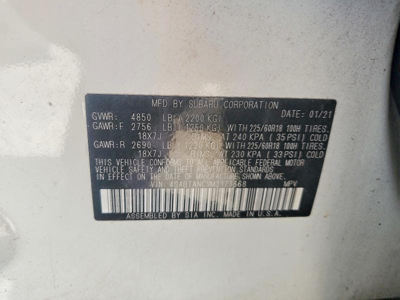 2021 SUBARU OUTBACK LIMITED LIMITED 13