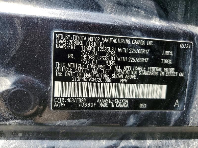 2021 TOYOTA RAV4 LE 13