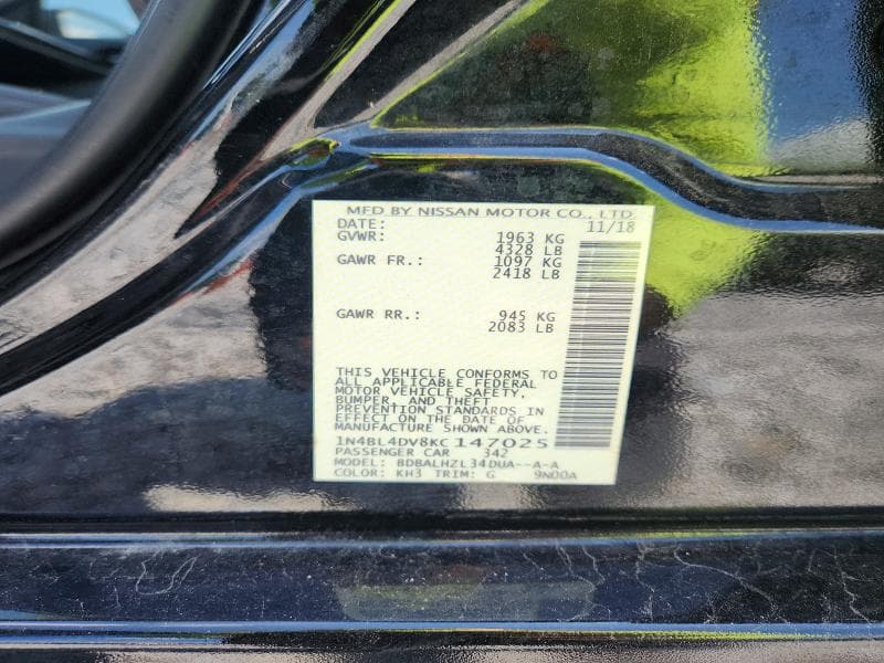 2019 NISSAN ALTIMA SV 12