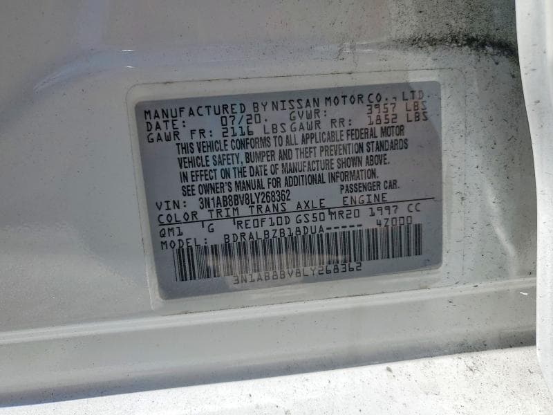 2020 NISSAN SENTRA S 12