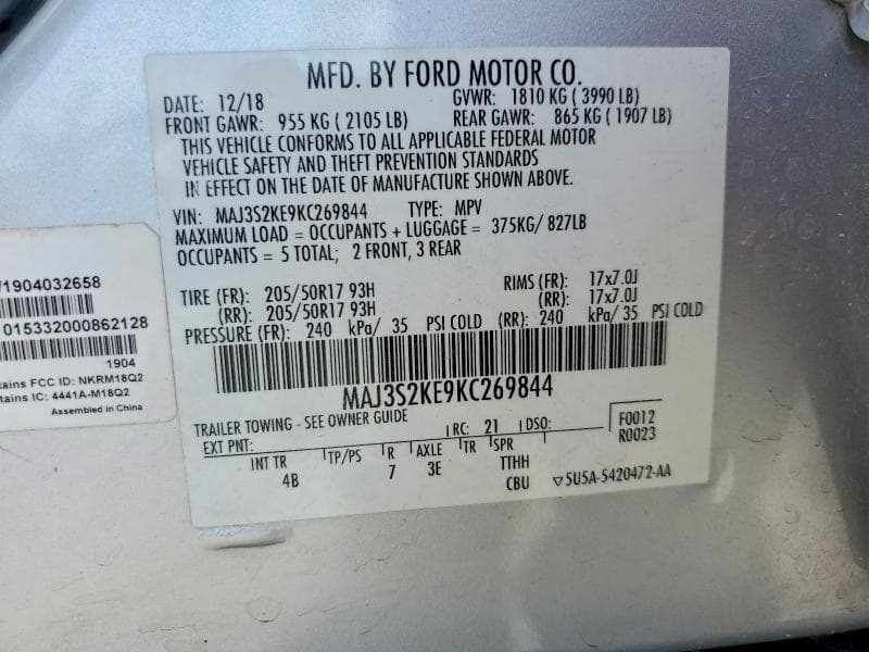 2019 FORD ECOSPORT TITANIUM TITANIUM 13