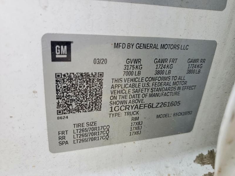 2020 CHEVROLET SILVERADO K1500 K1500 12
