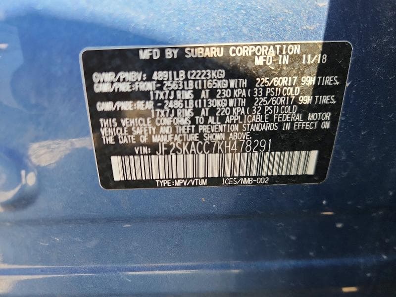 2019 SUBARU FORESTER 12
