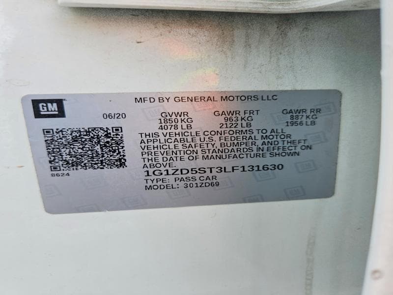 2020 CHEVROLET MALIBU LT LT 12