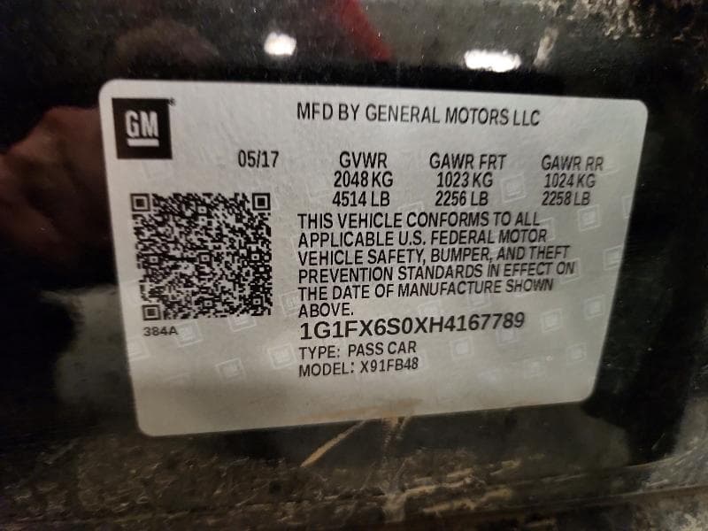 2017 CHEVROLET BOLT EV PREMIER PREMIER 13