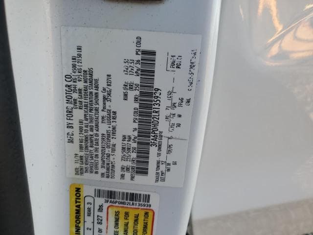 2020 FORD FUSION SE 12