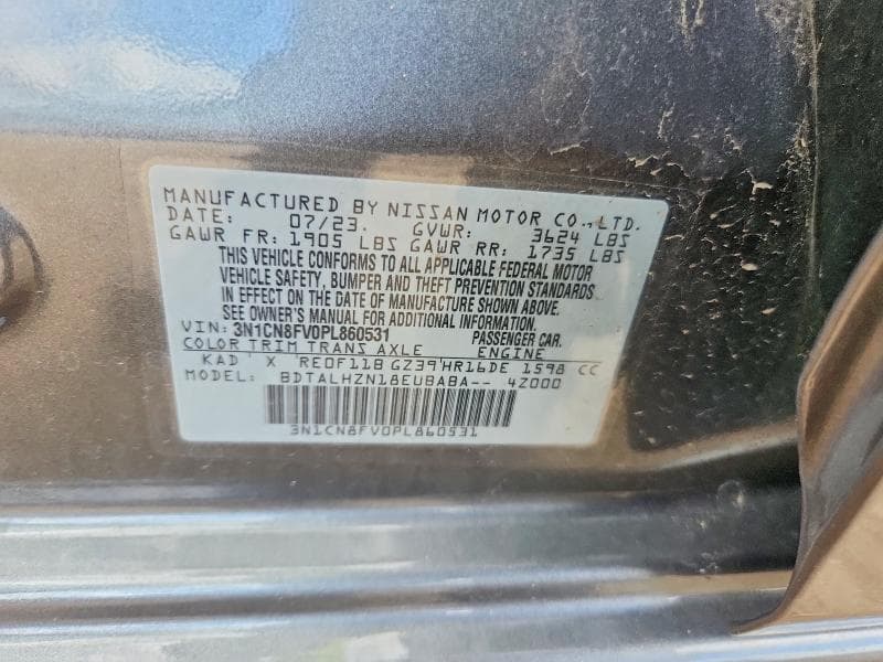 2023 NISSAN VERSA SR SR 12
