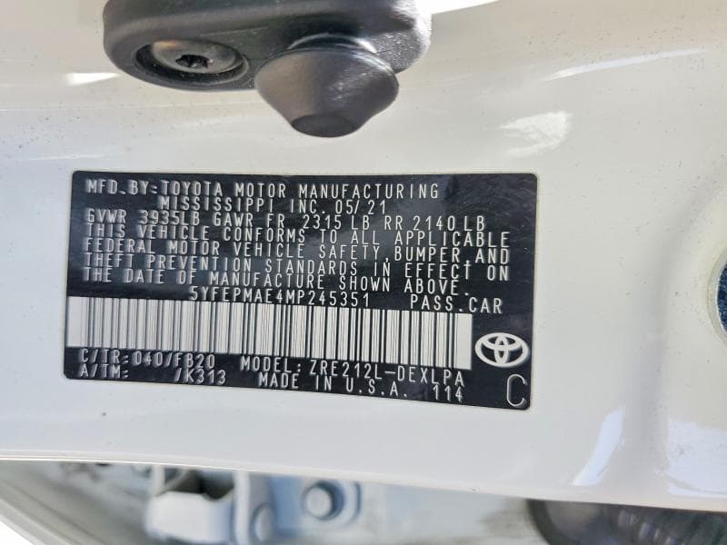 2021 TOYOTA COROLLA LE 13