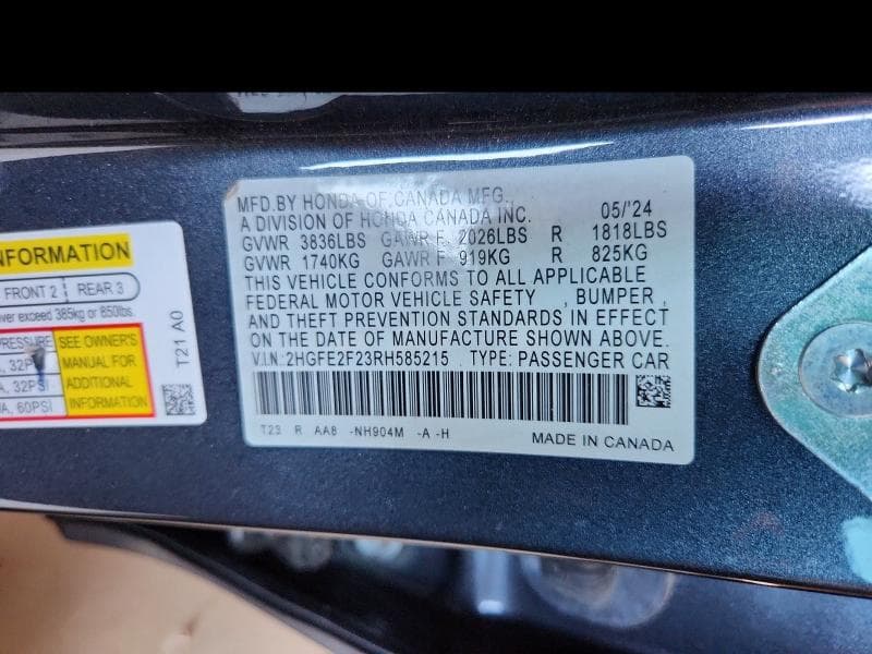 2024 HONDA CIVIC LX 12