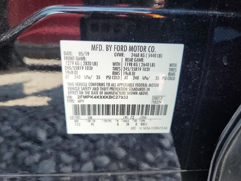 2019 FORD EDGE TITANIUM 12