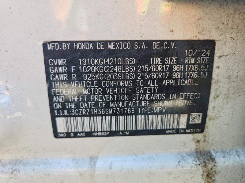 2025 HONDA HR-V LX 14