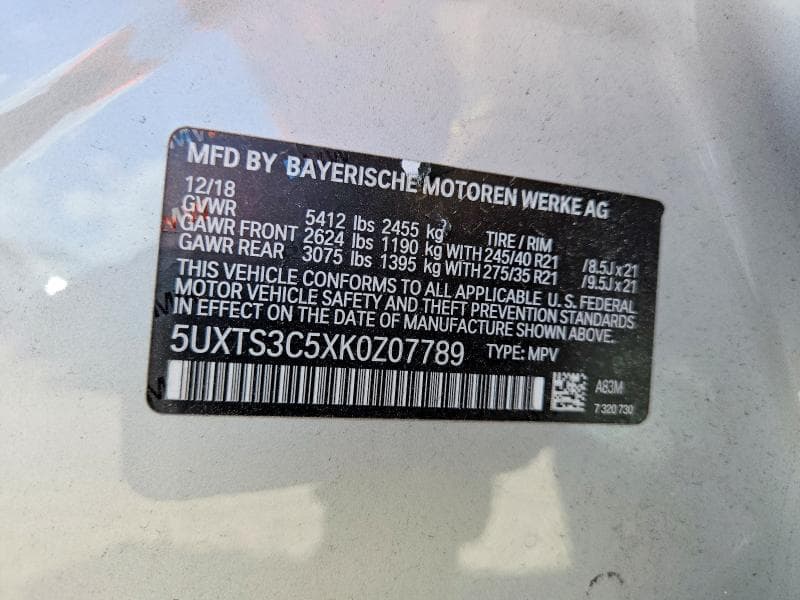 2019 BMW X3 XDRIVEM40I 13