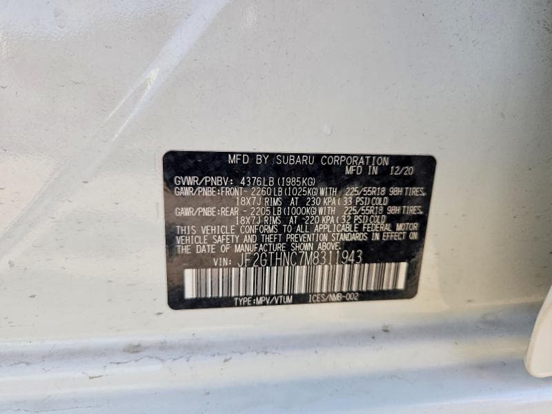 2021 SUBARU CROSSTREK LIMITED LIMITED 12