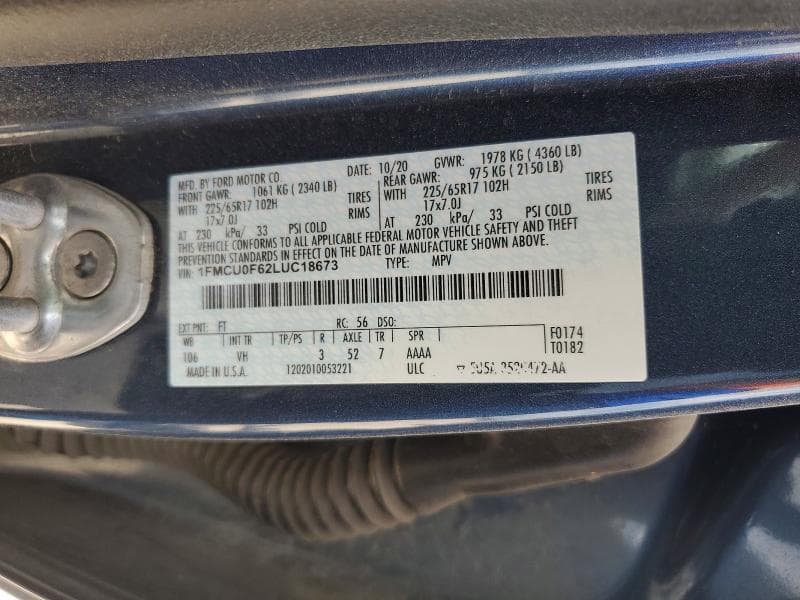 2020 FORD ESCAPE S 14