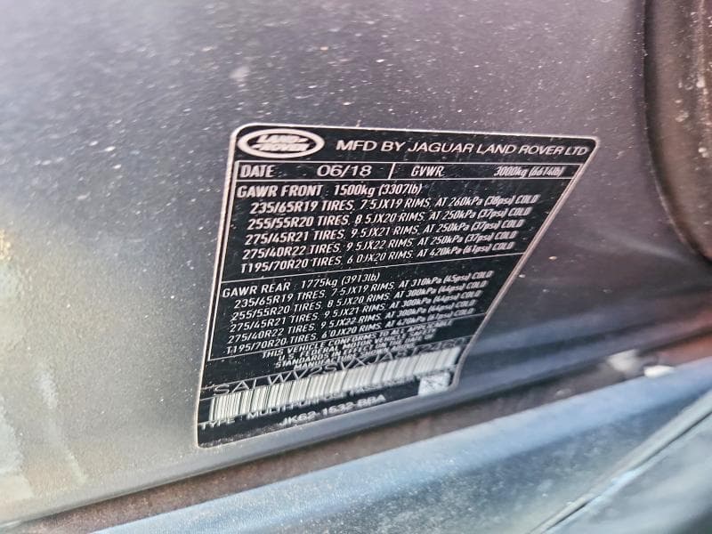 2018 LAND ROVER RANGE ROVER SPORT HSE DYNAMIC 13