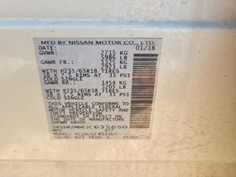 2018 NISSAN PATHFINDER SL SL 13