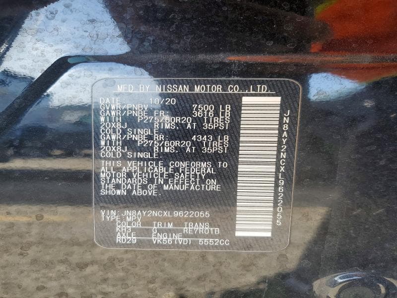 2020 NISSAN ARMADA PLATINUM 14