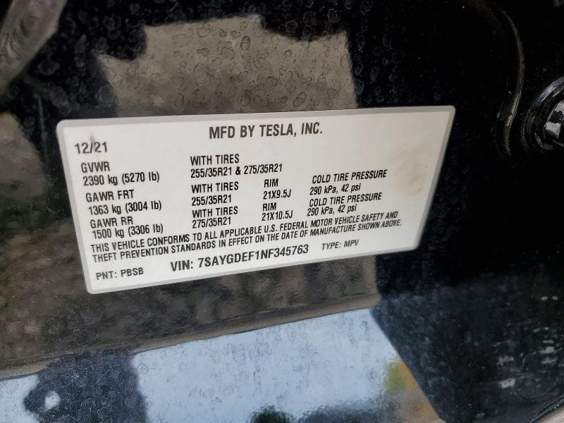 2022 TESLA MODEL Y 12