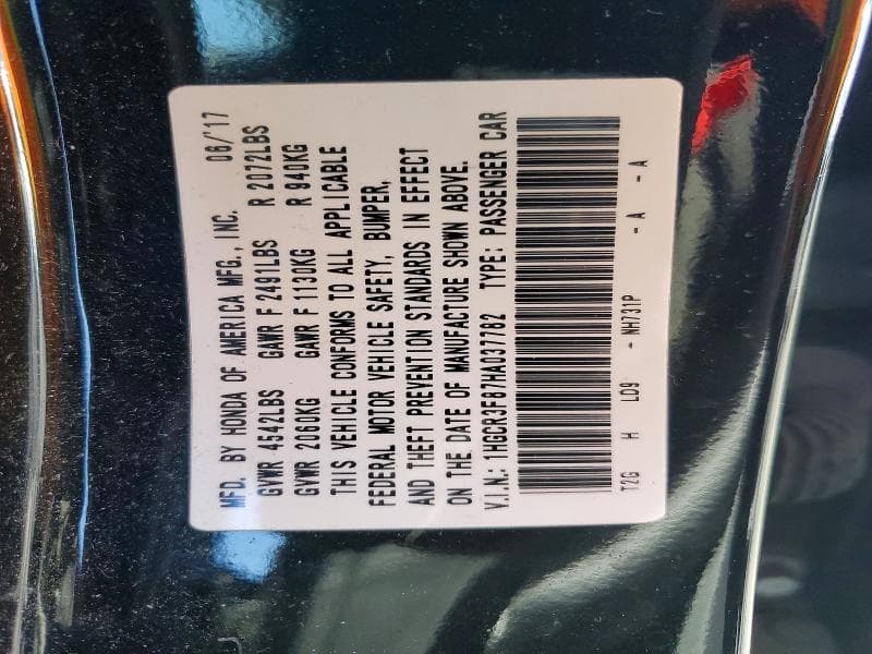 2017 HONDA ACCORD EXL EXL 12